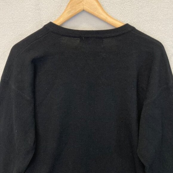 POLO GOLF Men's 100% Cashmere Sweater Mens XL Black V-Neck Preppy Vintage RARE - Picture 13 of 14